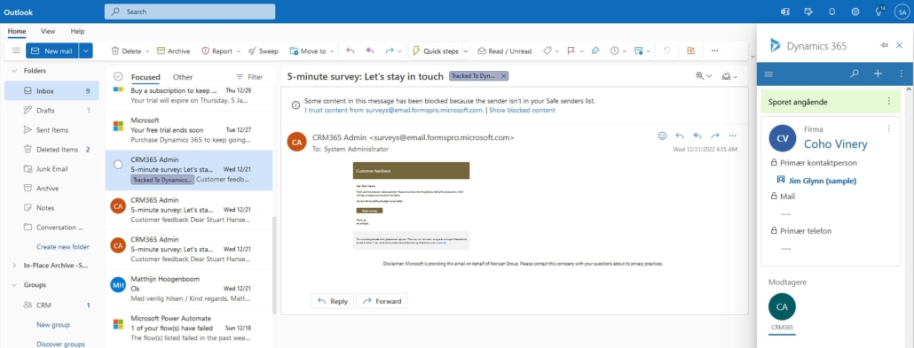 Email tracking in Dynamics 365 CRM – Micropartner