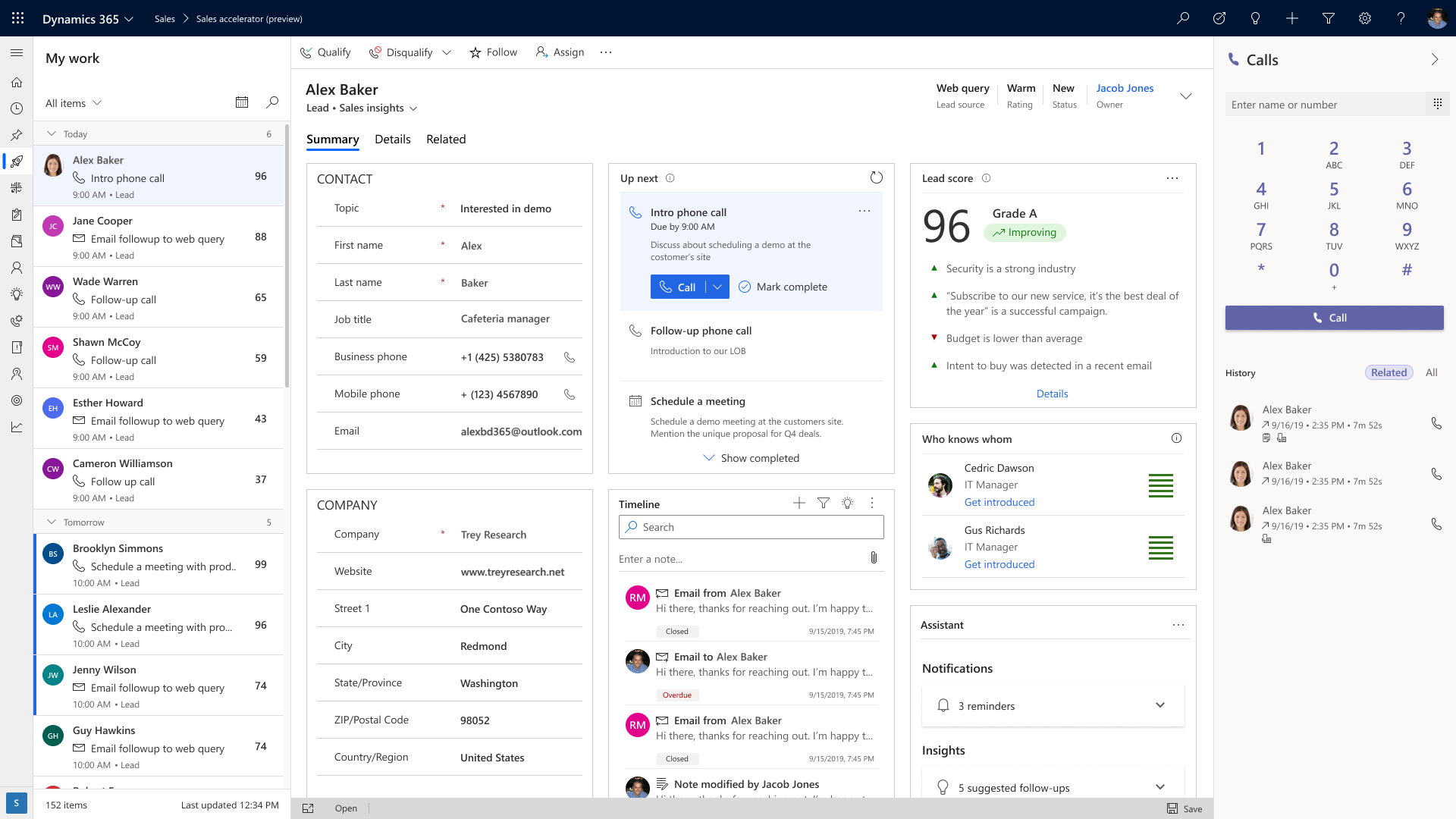 Dynamics 365 sales board